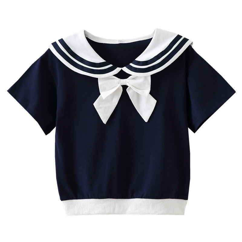 Mädchen Matrosen-T-Shirt mit Schleifendetail R&B