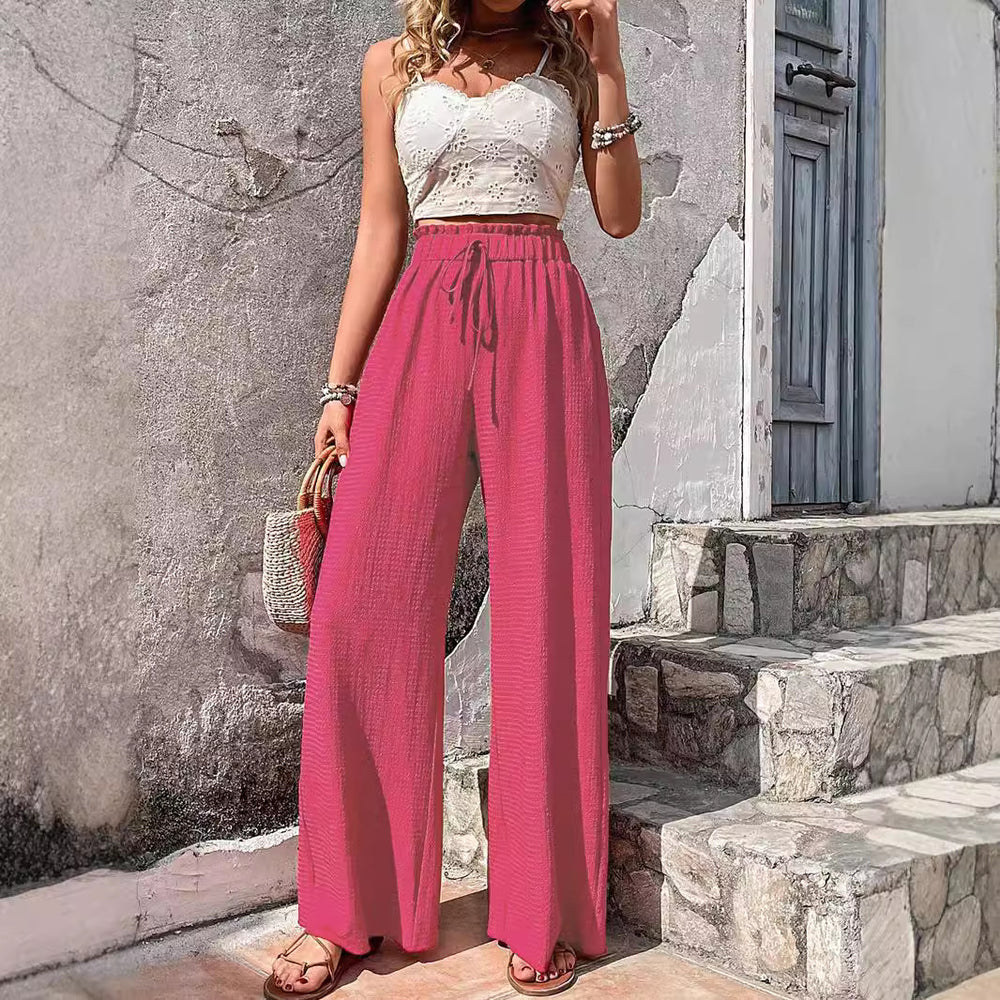 Damen Weitgeschnittene Sommerhose mit elastischem Bund R&B