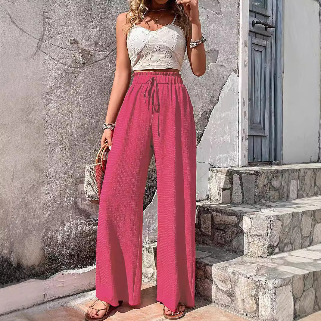 Damen Weitgeschnittene Sommerhose mit elastischem Bund R&B