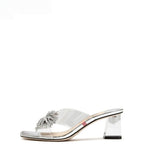 Damen glamouröse Mules mit eleganter Blütenverzierung R&B
