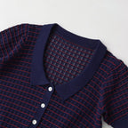 Damen Kurzarm Pullover mit strukturiertem GewR&Be R&B