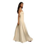Damen Elegantes Maxikleid mit kontrastrierenden Stoffbahnen und schmalen Trägern R&B