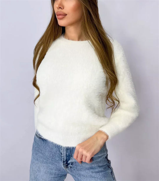 Damen Flauschiger Modischer Pullover R&B