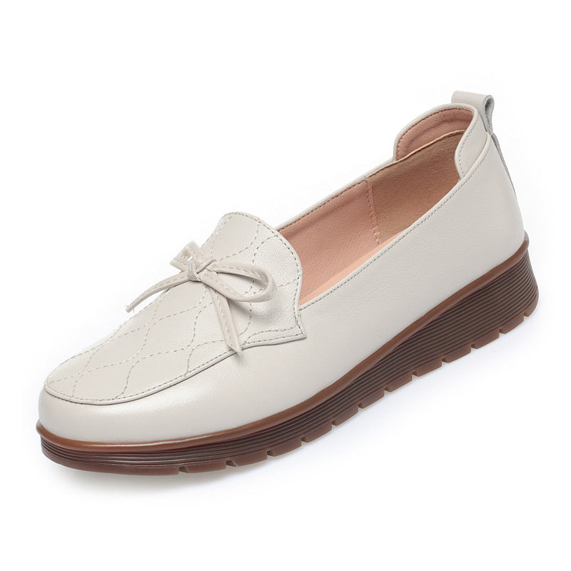 Damen Mokassins mit modischem Schleifendetail und komfortablem Blockabsatz R&B