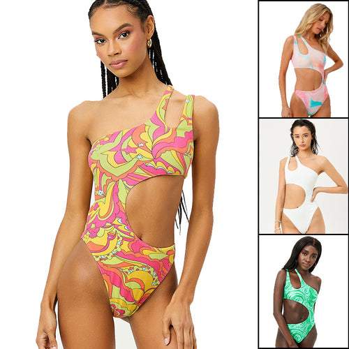Damen Einteiliger Badeanzug mit innovativem Cut-Out und asymmetrischem Design R&B
