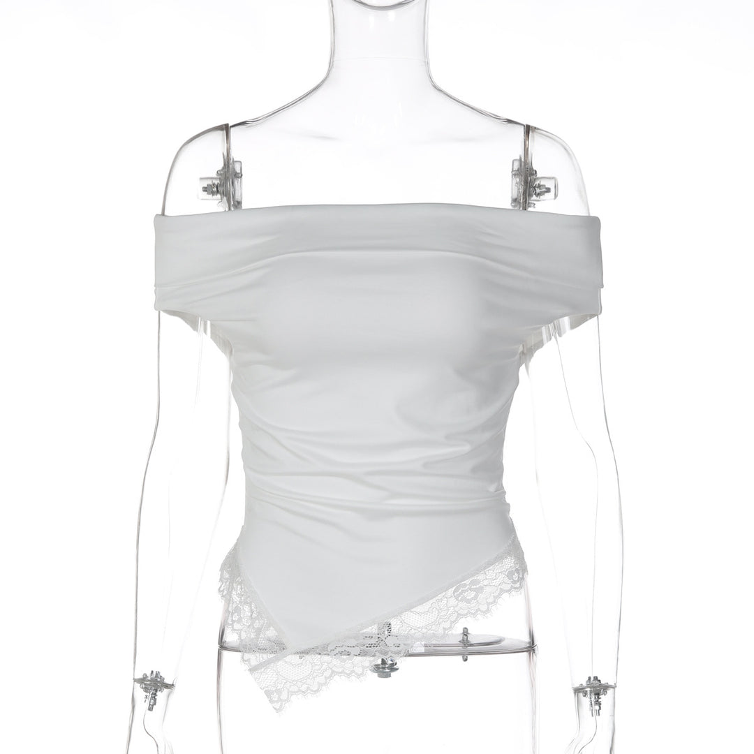 Damen Charmantes Off-Shoulder Top R&B