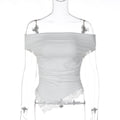 Damen Charmantes Off-Shoulder Top R&B