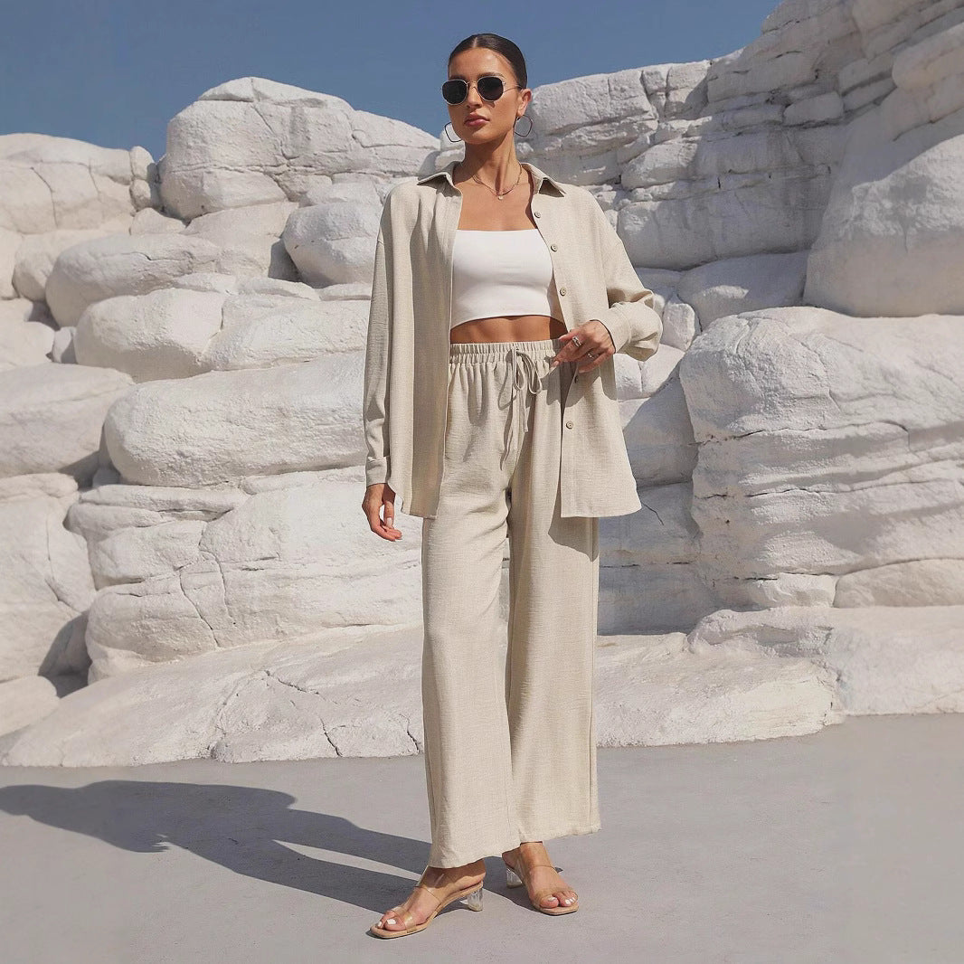 Damen Zweiteiler aus leichtem, atmungsaktivem Stoff mit elegantem Oversized-Schnitt R&B