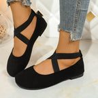 Damen Stylish Ballerinas mit elastischem Kreuzriemen und atmungsaktivem Obermaterial R&B