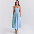 Damen Maxikleid mit schulterfreiem Design und voluminösem Saum R&B