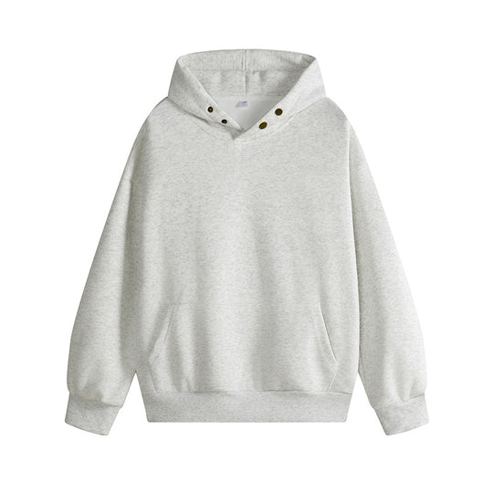 Damen Kapuzenpullover mit innovativem Schnitt und praktischen Druckknöpfen R&B