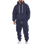 Herren sportliches Hoodie und Bundhose Set mit praktischen Taschen R&B