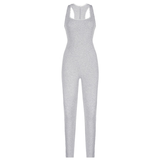 Damen Sportlicher Einteiler mit Spaghettiträgern und figurbetonter Passform R&B