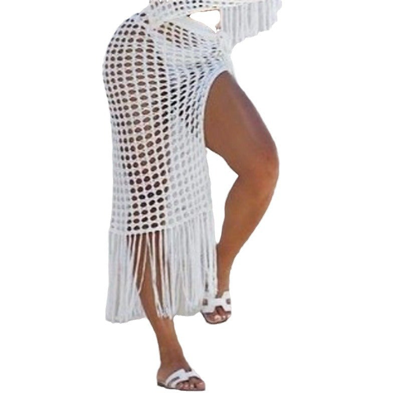 Damen eleganter Häkel-Strandsarong mit fransigem Abschluss R&B