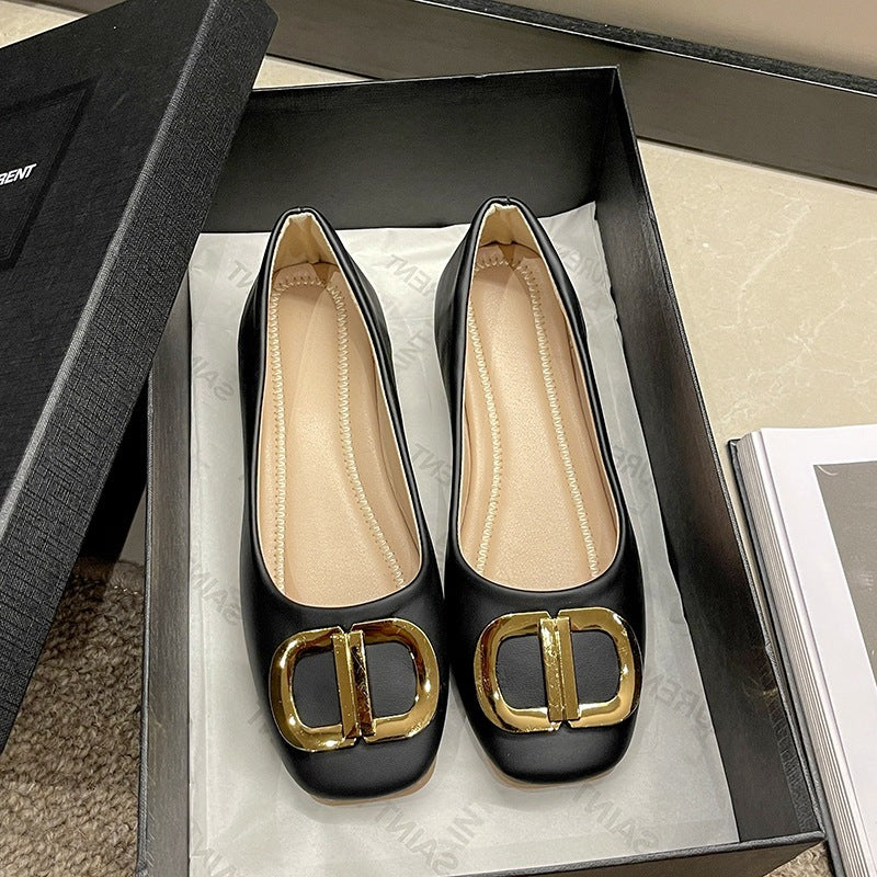 Damen elegante Ballerinas mit modischem Schnallen-Design R&B