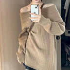 Damen Oversized Pullover mit Off-Shoulder-Schnitt
