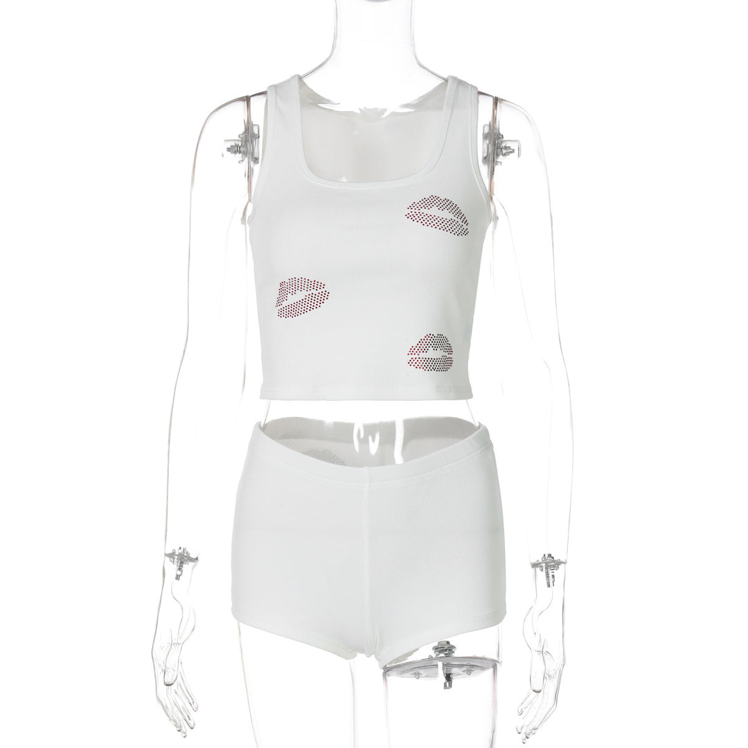 Damen Crop-Top und Shorts Set R&B