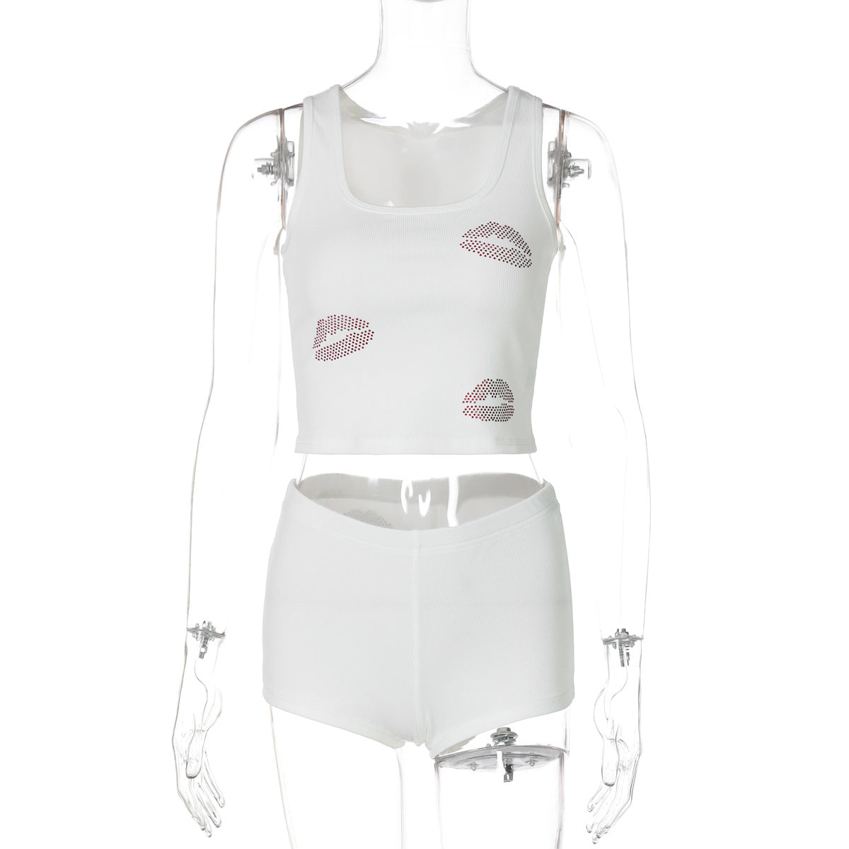 Damen Crop-Top und Shorts Set R&B