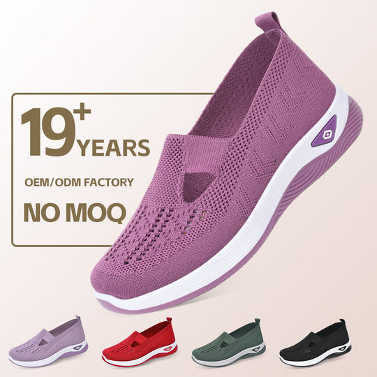 Damen Atmungsaktive Slip-On Sneakers mit elastischem Einsatz und rutschfester Sohle R&B