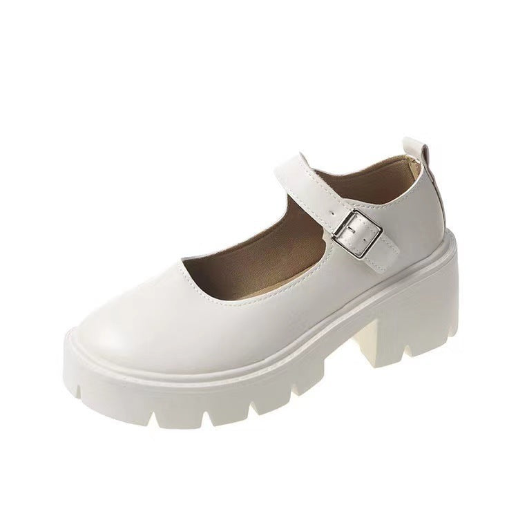 Damen Mary Jane Schuhe mit robustem Plateau und modischem Riemchen R&B