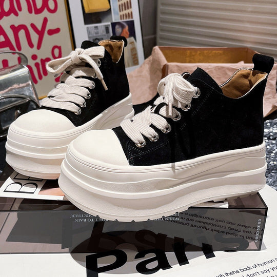 Damen Sportliche Chunky Sneakers mit hohem Plateau und atmungsaktiver Oberflächenstruktur R&B