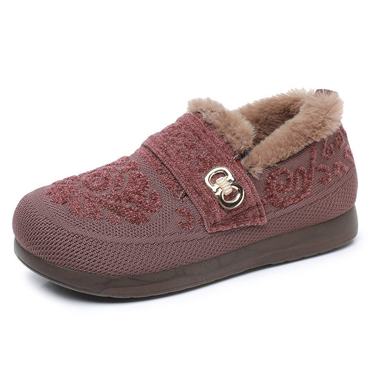 Damen Hausschuhe mit kuscheligem Innenfutter und dekorativem Schnallenverschluss R&B