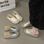 Damen modische Hausschuhe mit geflochtenem Design und weichem Innenfutter R&B