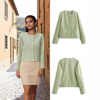 Damen modische Kurzjacke mit strukturiertem GewR&Be und praktischen Taschen R&B