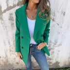 Damen Eleganter Double-Breasted Blazer mit zeitlosem Schnitt und leichten Schulterpolstern R&B