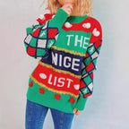 Damen festlicher Pullover mit weihnachtlichem Design und verspielten Details R&B