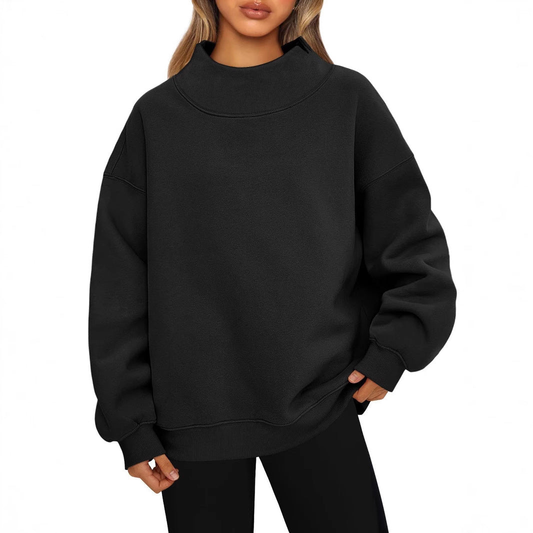 Damen Hochwertiger Stehkragen-Sweater R&B