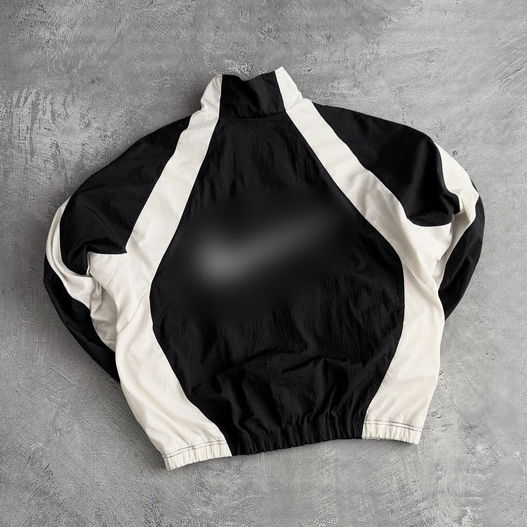Unisex nan atmungsaktive leichte Wind- und Trainingsjacke mit Netzfutter, Stehkragen und elastischem Saum R&B