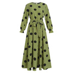 Damen Maxikleid mit auffälligem Polka-Dot-Muster R&B
