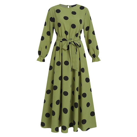 Damen Maxikleid mit auffälligem Polka-Dot-Muster R&B