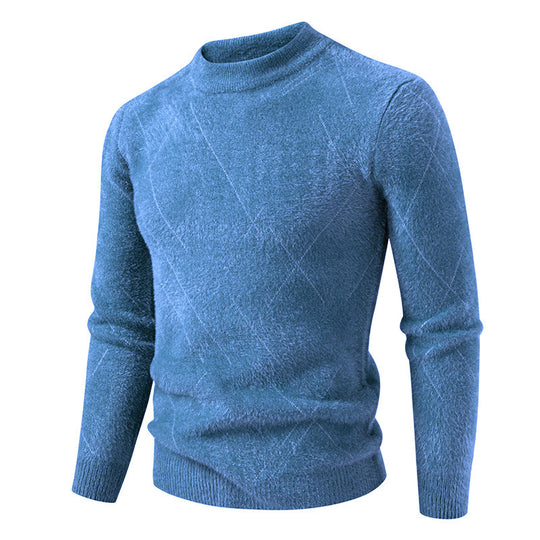 Herren Feiner Strickpullover mit modernem Zopfmuster R&B