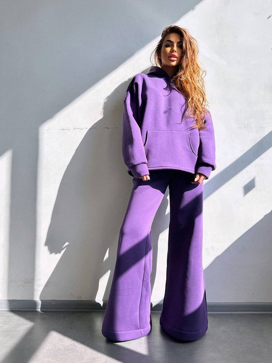 Damen Oversized Hoodie und weit geschnittene Jogginghose Set R&B