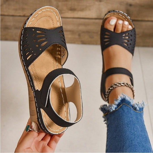Damen komfortable Sandalen mit atmungsaktiver Oberflächenstruktur R&B