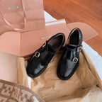 Damen elegante Schnürschuhe mit doppeltem Schnallenverschluss und perforiertem Obermaterial R&B