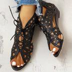 Damen Schnürsandalen mit luftiger Cut-Out-Optik und rutschfester Sohle R&B
