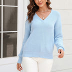 R&B | Schlichter Einfarbiger Strickpullover Mit Rundhals