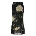 Damen Eleganter Maxirock mit floralem Muster und transparentem Untergrund R&B