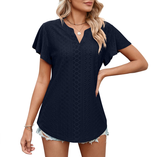 Damen Luftiges Blusenshirt mit effektvollem Lochmuster R&B