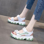 Damen Sportliche Sandalen mit verstellbarem Klettverschluss und rutschfester Sohle EB