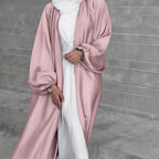 Damen Elegante Satinjacke mit weit geschnittenen Ärmeln R&B
