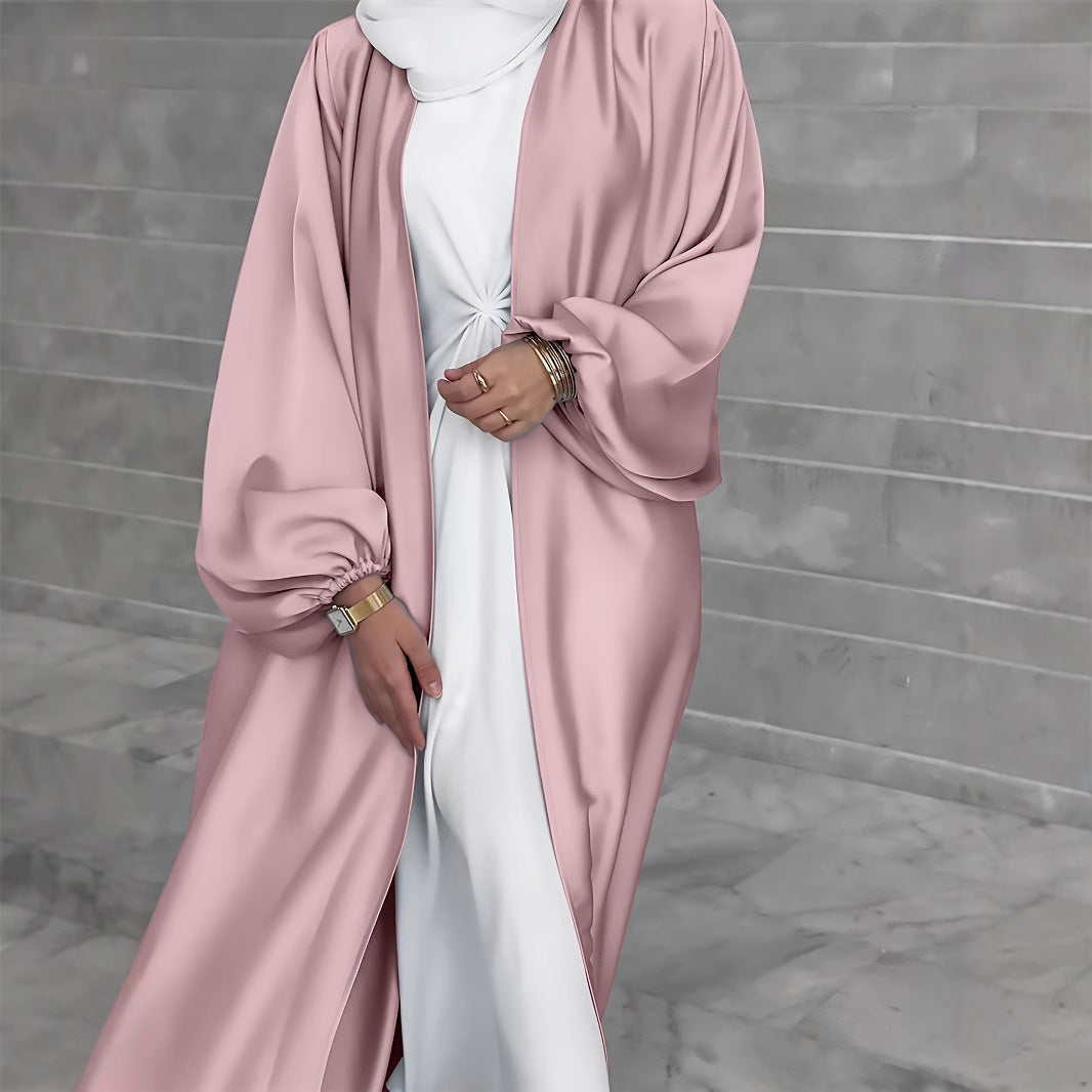 Damen Elegante Satinjacke mit weit geschnittenen Ärmeln R&B