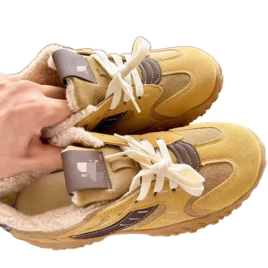 Damen Bequeme Outdoor-Sneaker mit wärmendem Innenfutter und modischer Schnürung R&B