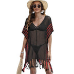 Damen luftiger Strandsarong mit fransigen Details R&B