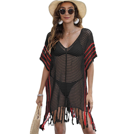 Damen luftiger Strandsarong mit fransigen Details R&B