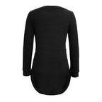 Damen Langarmshirt mit Knopfdetails und asymmetrischem Schnitt R&B