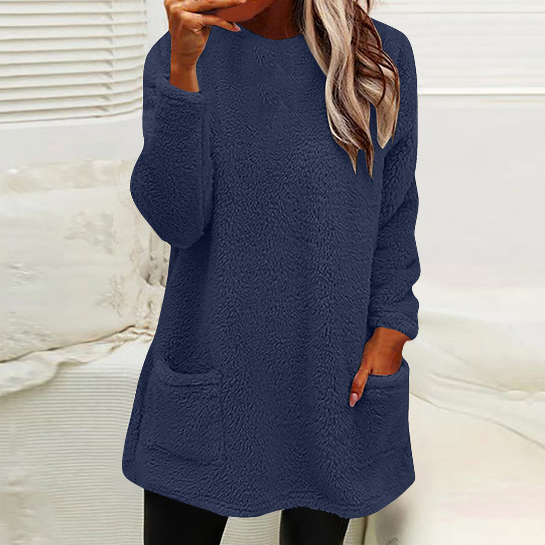 Damen Kuscheliger Fleece-Pullover mit praktischen Taschen und weitem Schnitt R&B